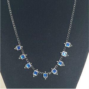 ART DECO Faux Sapphire Necklace